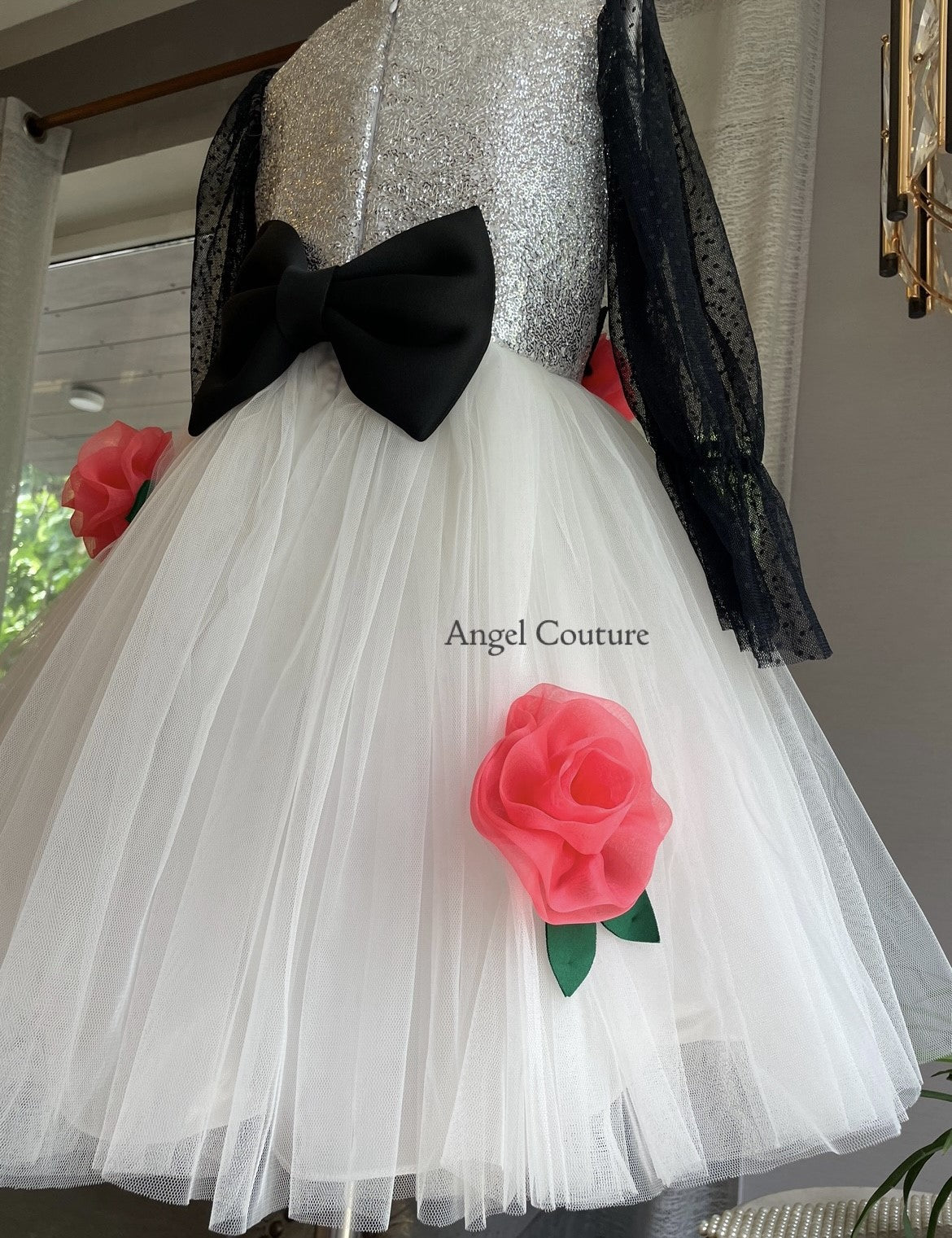 Silver Ivory Coral Rose Dress