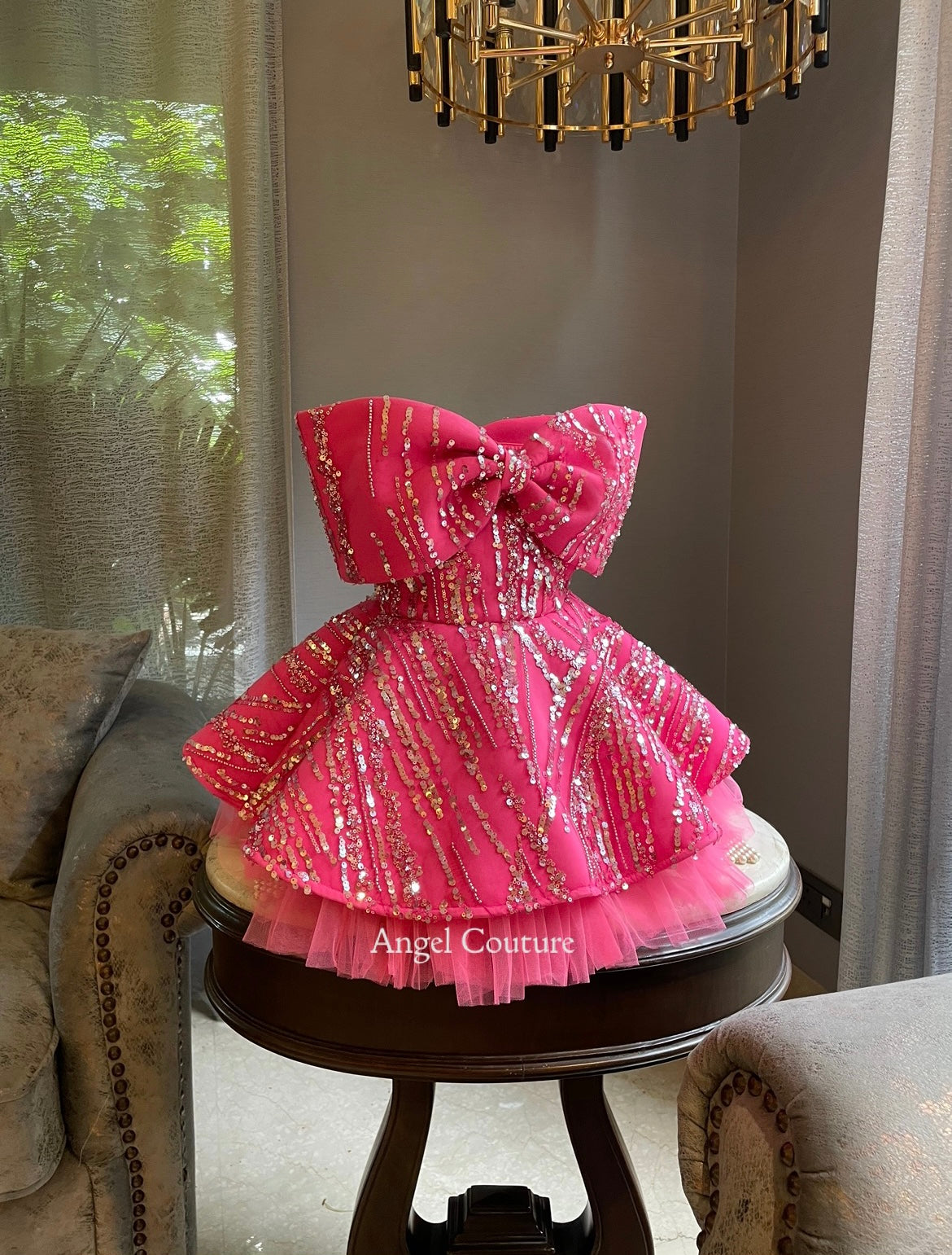 Fuchsia Pink Offshoulder Barbie Dress