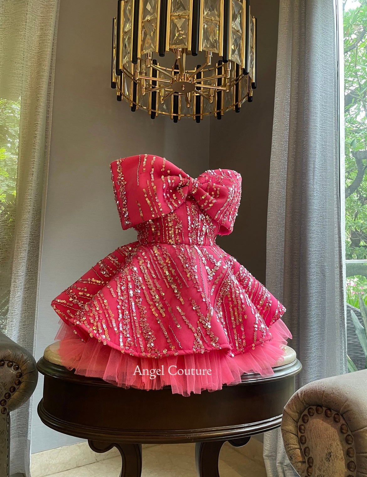 Fuchsia Pink Offshoulder Barbie Dress