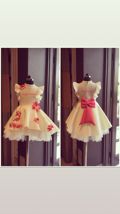 Ivory Birdcage Short Long Gown