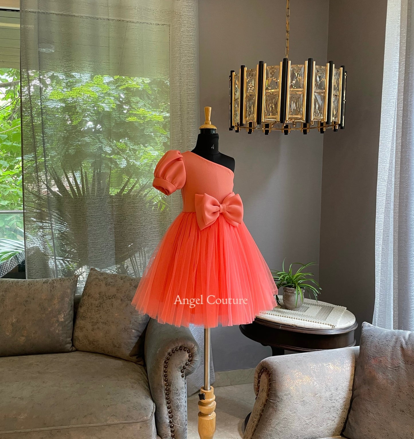 Raspberry One Shoulder Box Sleeve Dress
