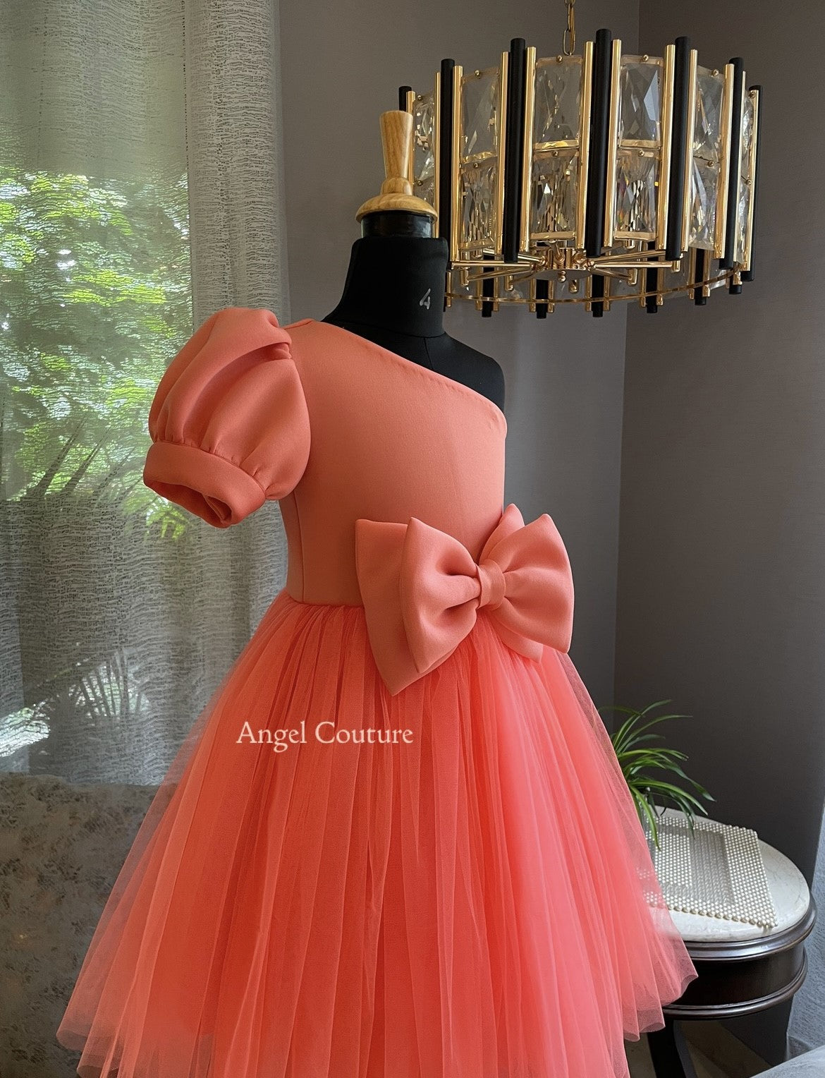 Raspberry One Shoulder Box Sleeve Dress