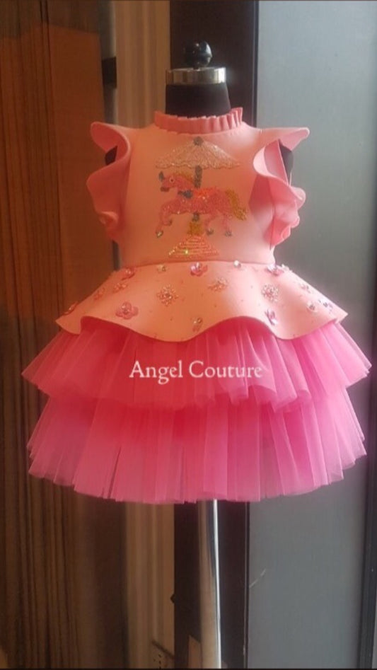 Baby Pink Unicorn Craousel Dress