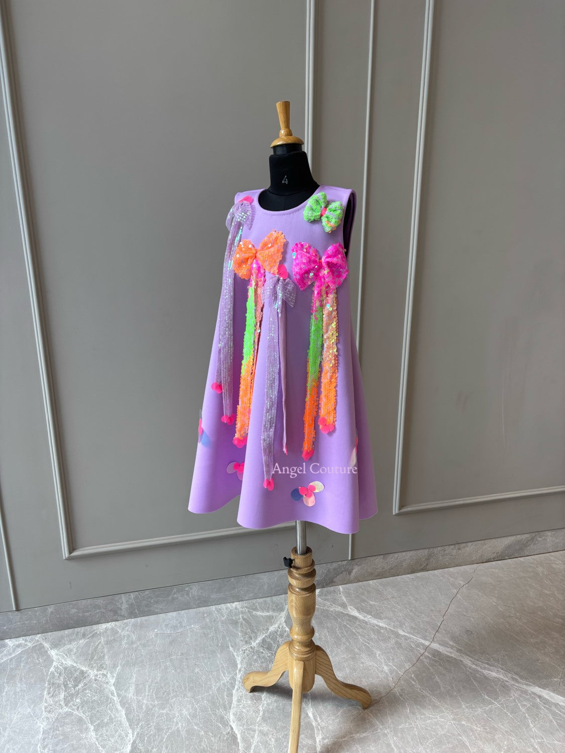 Lilac Neon Bow Dress
