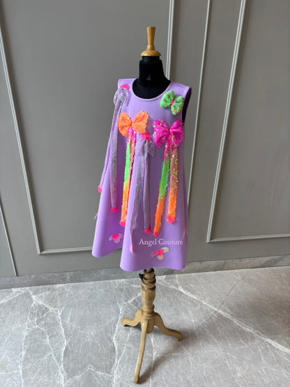 Lilac Neon Bow Dress