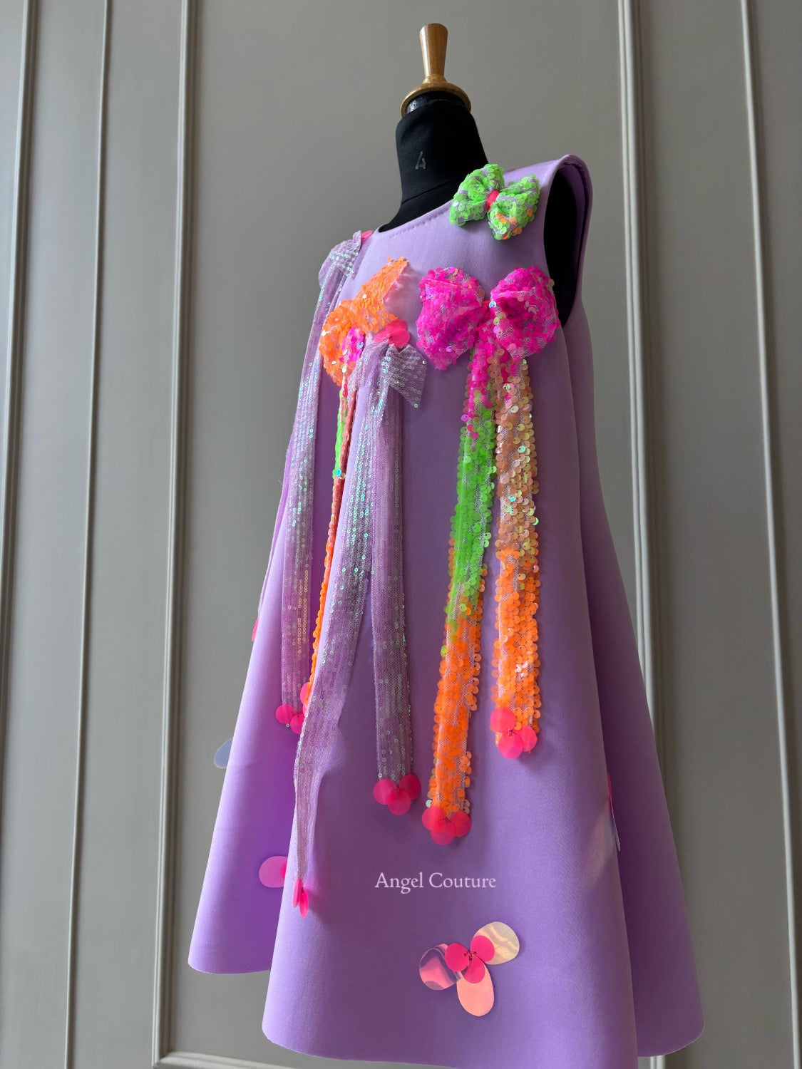 Lilac Neon Bow Dress