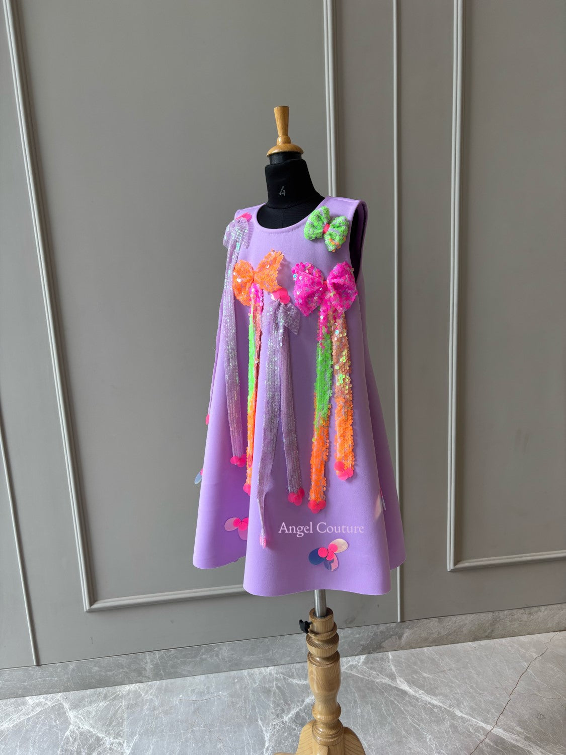 Lilac Neon Bow Dress