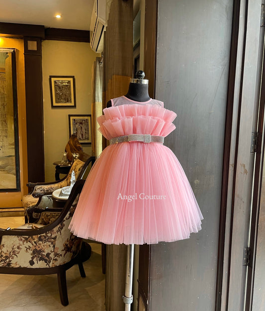 Baby Pink Swarovski Lace Dress
