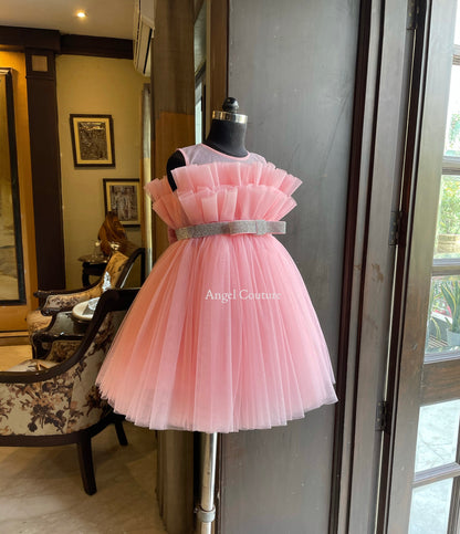 Baby Pink Swarovski Lace Dress