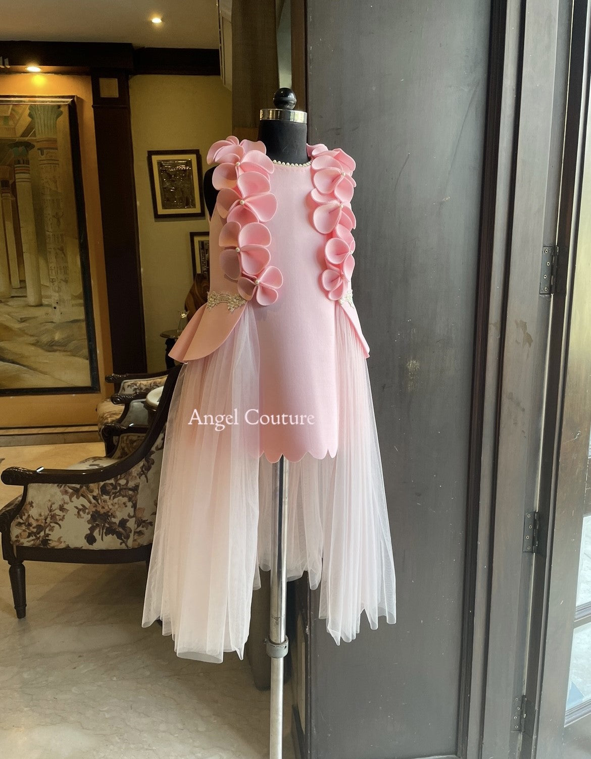 Baby Pink Mint Green Birdcage Pencil Dress