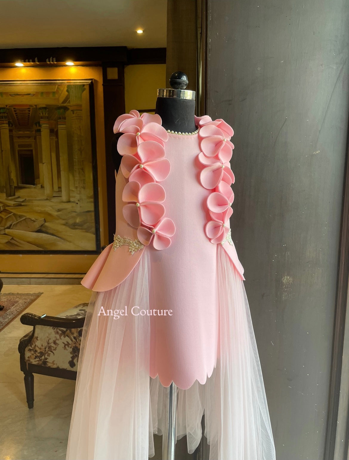 Baby Pink Princess Scallop Dress