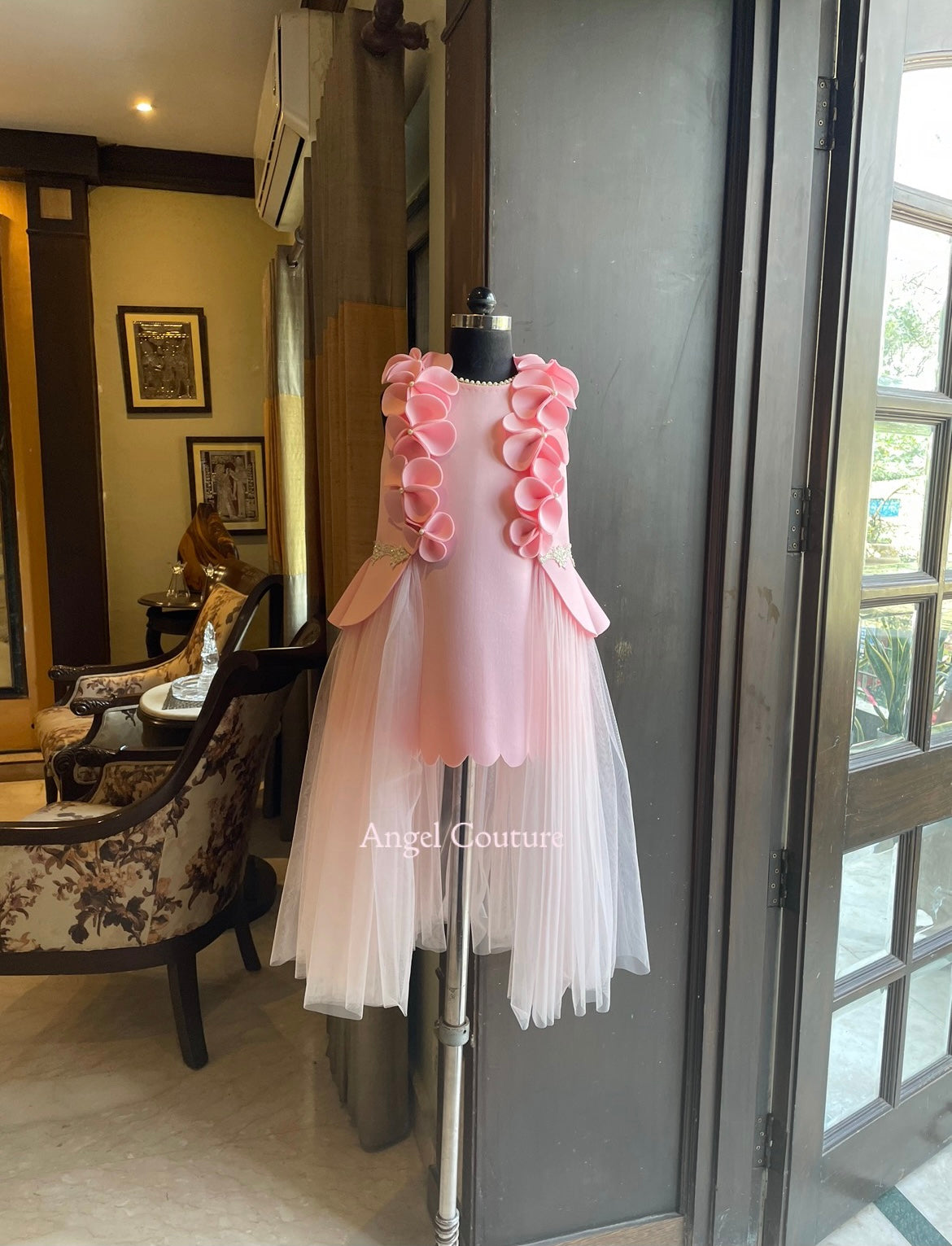 Baby Pink Princess Scallop Dress