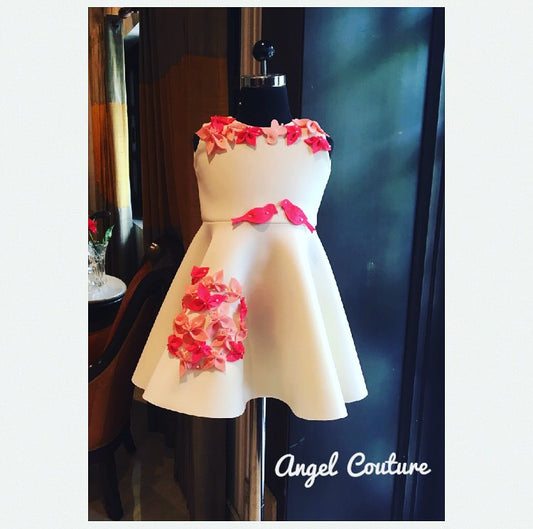 Ivory Shades Of Pink Bird Garden Dress