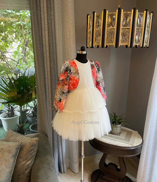 Ivory Floral Shrug Dress