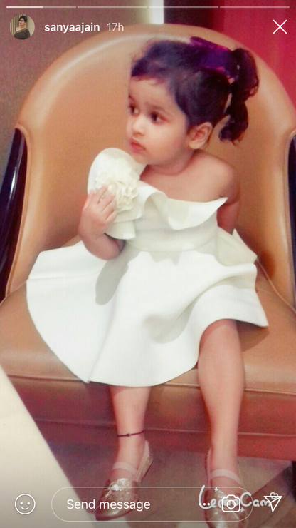 Ivory One Shoulder Rose Dress