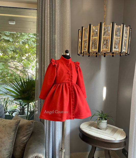 Orange Red Coat Dress