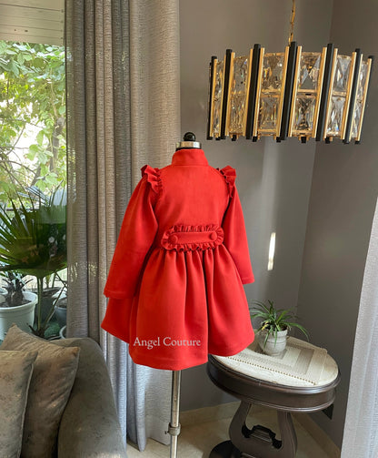Orange Red Coat Dress