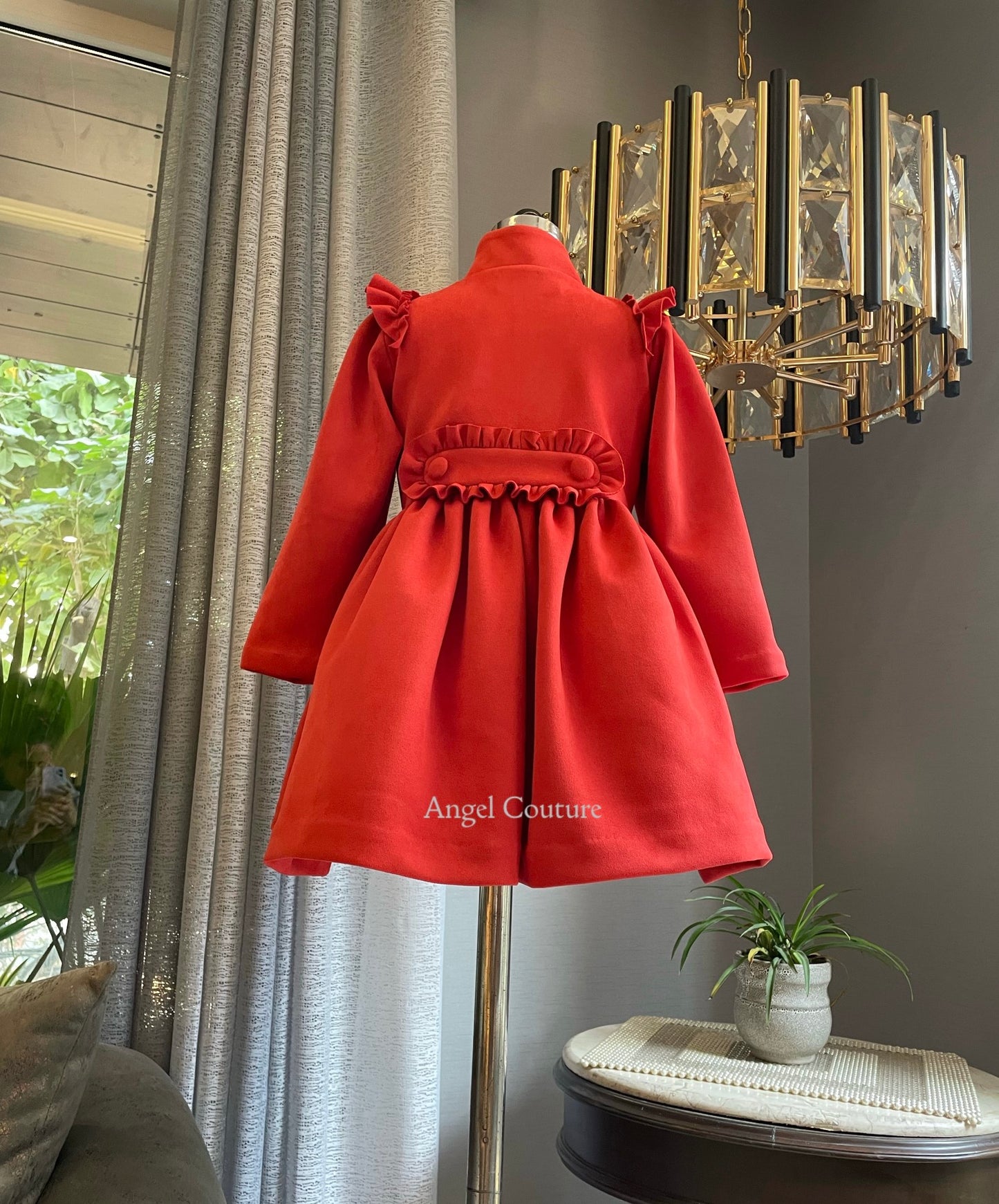 Orange Red Coat Dress