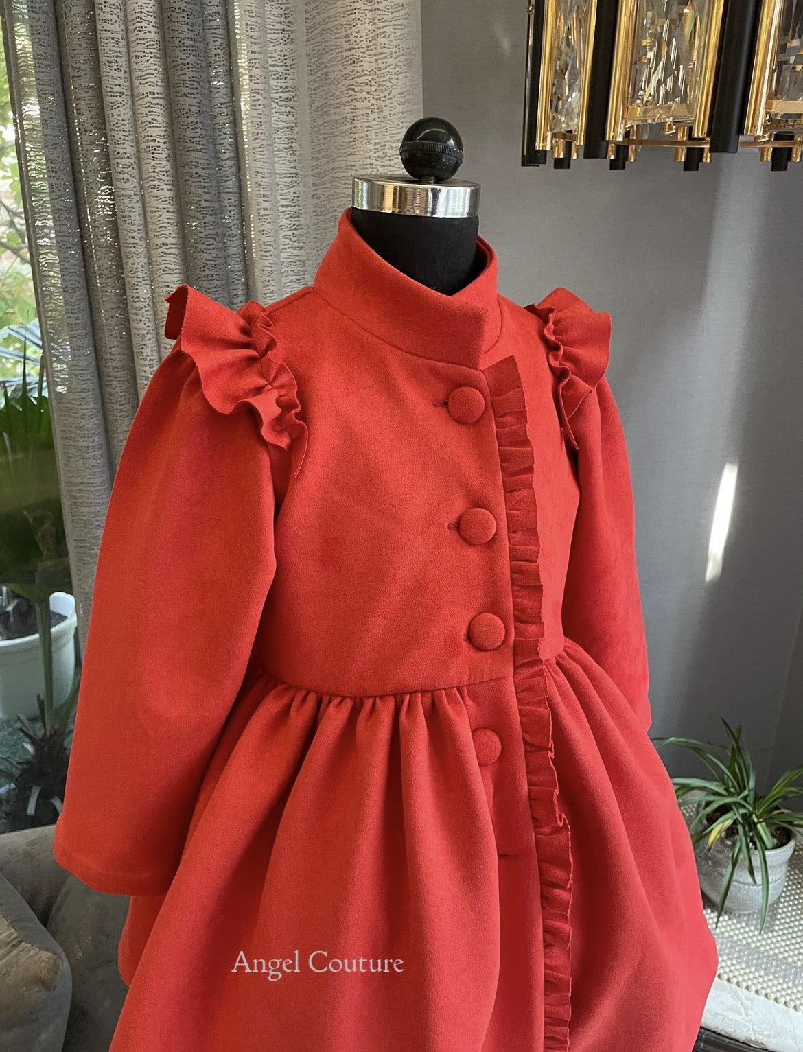 Orange Red Coat Dress