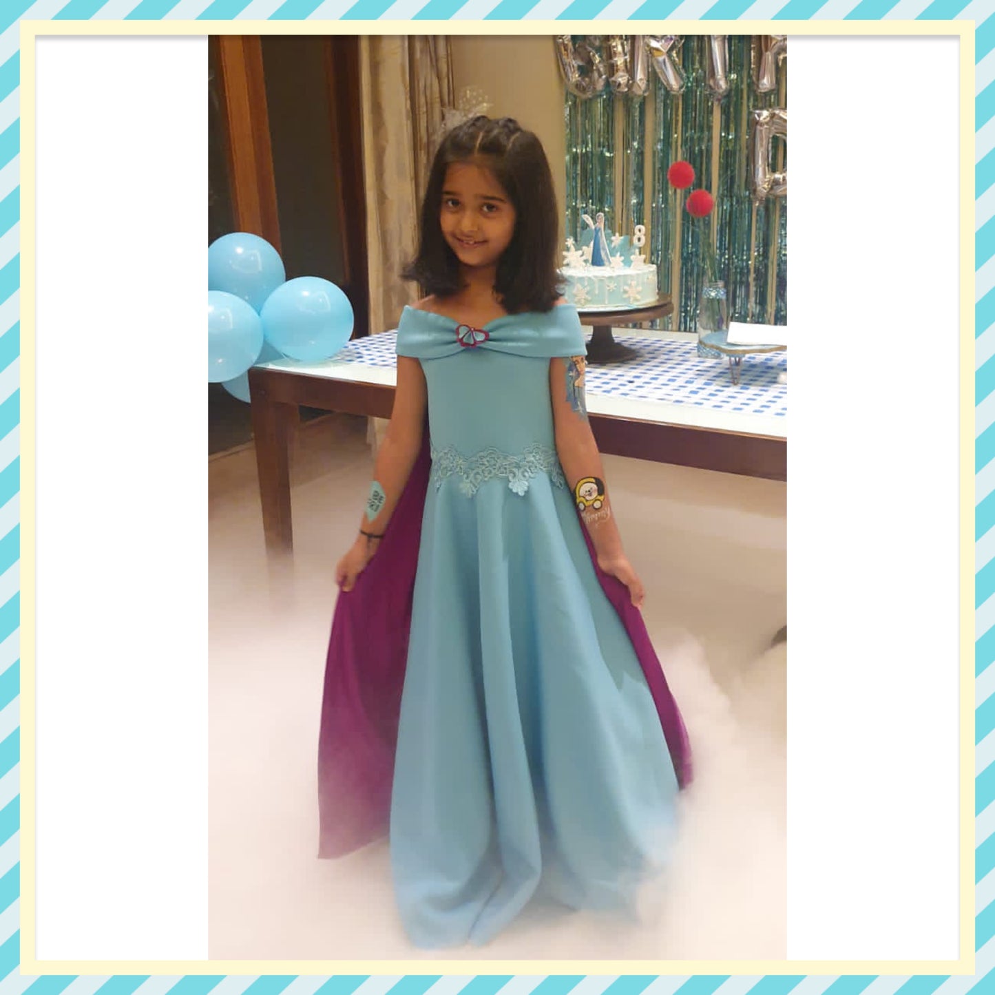 Ice Blue Offshoulder Elsa Gown