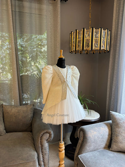 Ivory Silver Sequence Jacket Dress