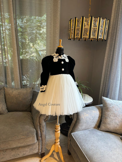 Ivory Black Lace Dress