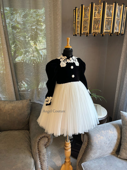 Ivory Black Lace Dress
