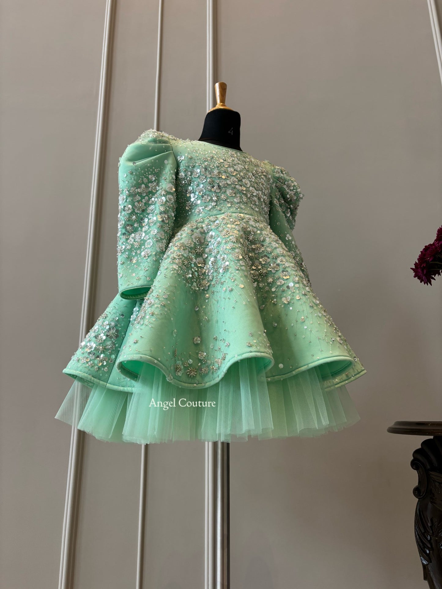 Mint Green Silver Starry Sequence Dress