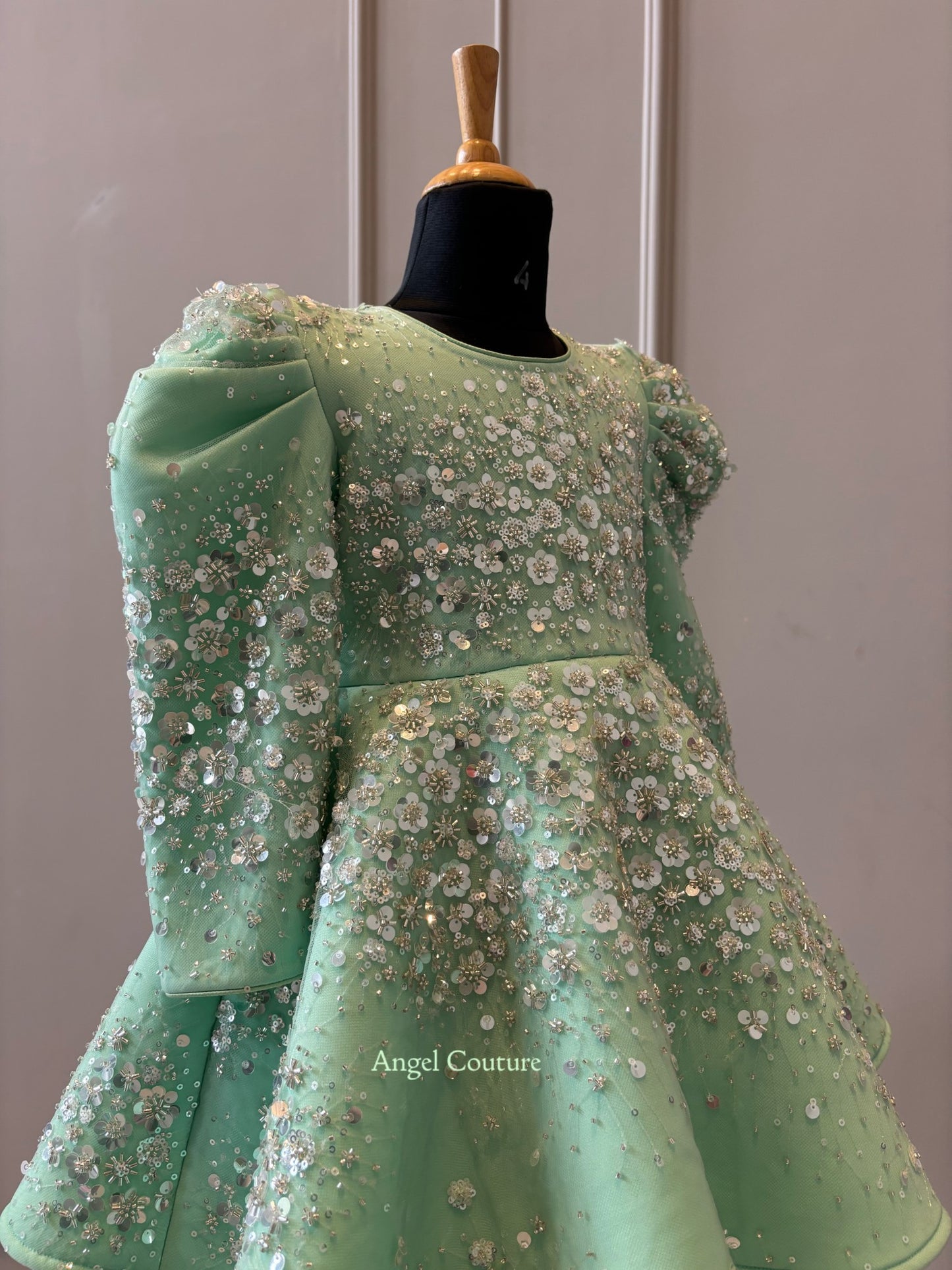 Mint Green Silver Starry Sequence Dress