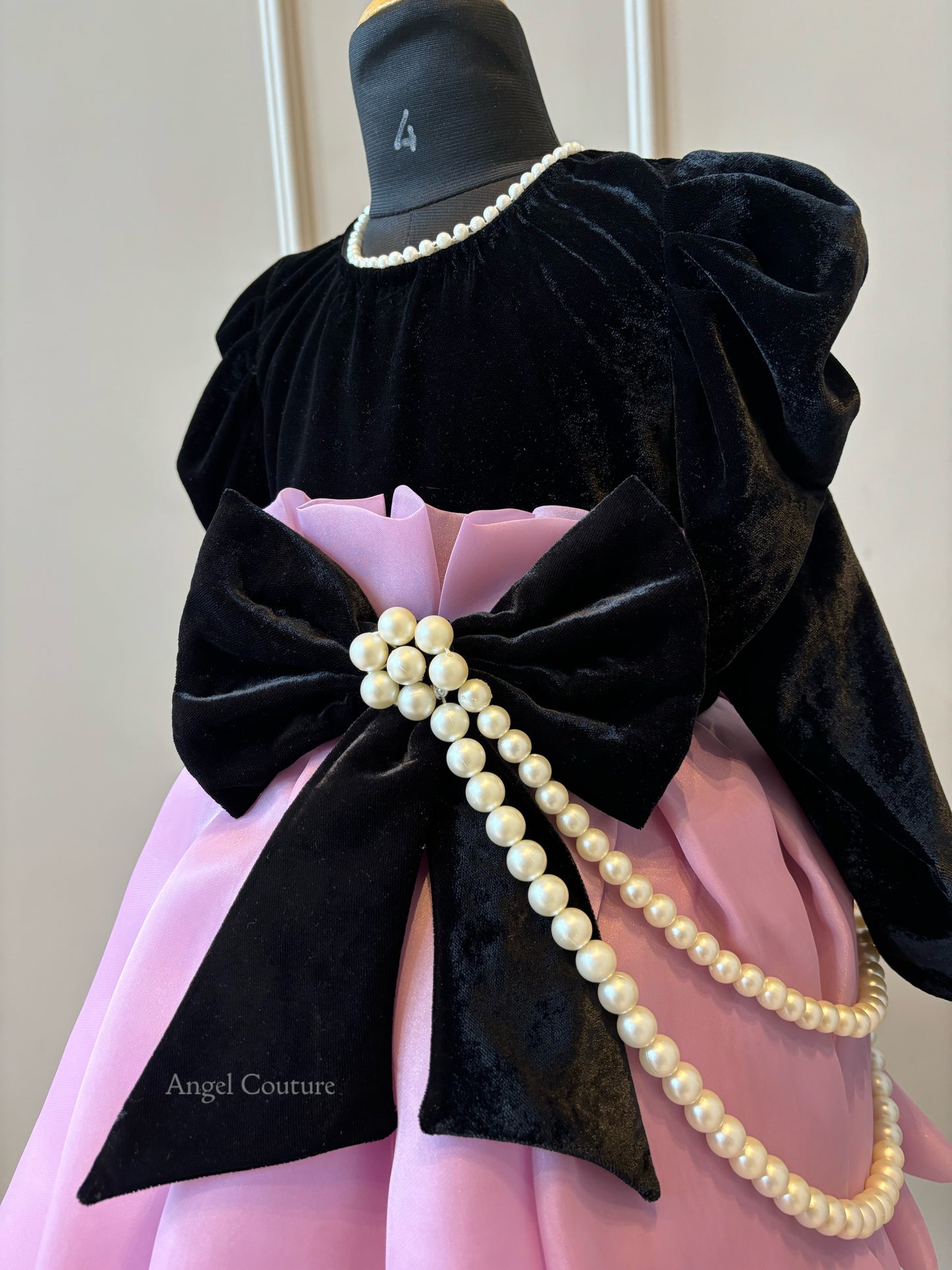Black Lavender Pearl String Dress