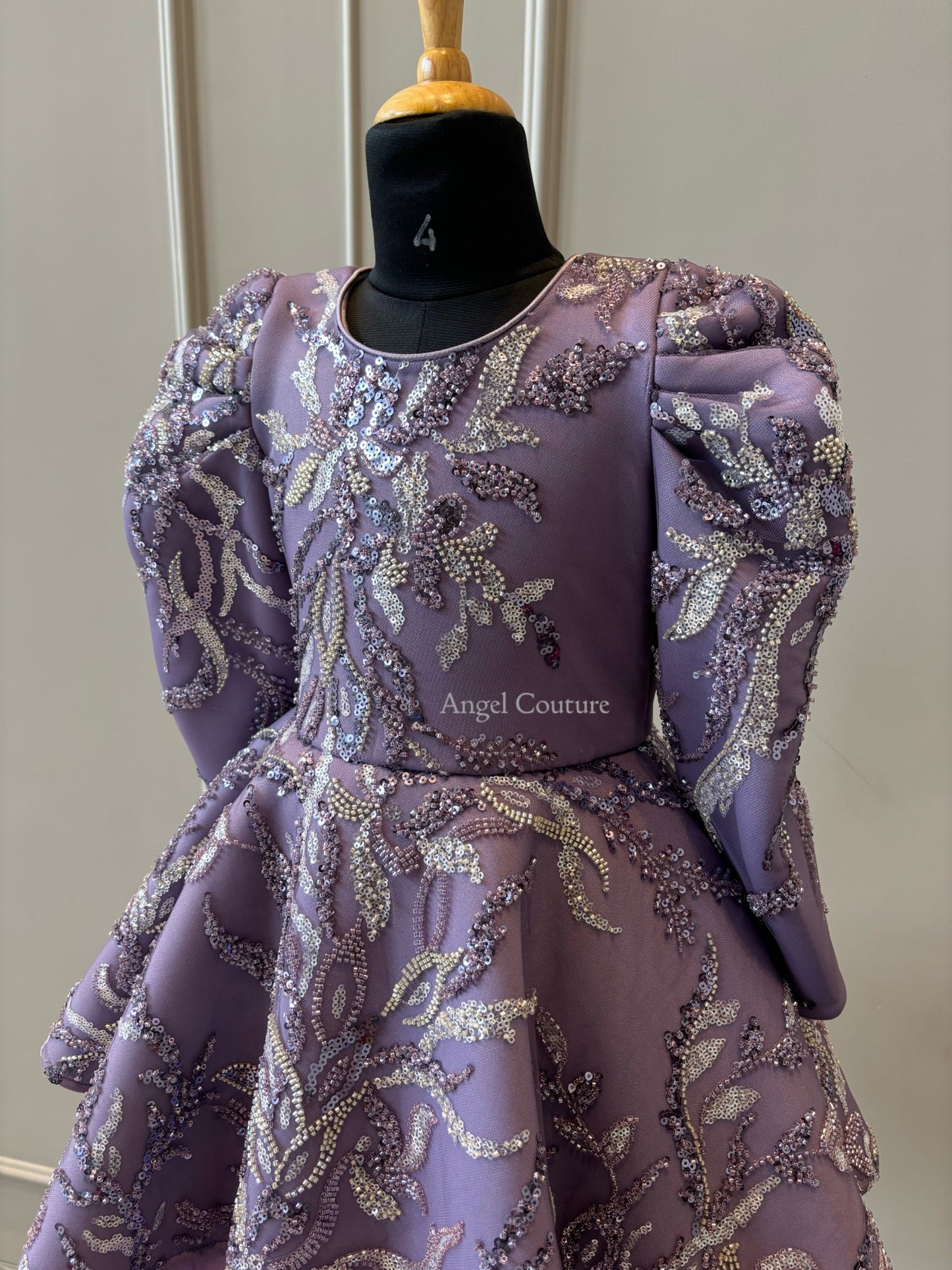 Lavender Silver Wild Flower Sequence Dress