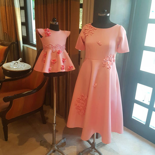 Lotus Pink Garden Midcalf Dress