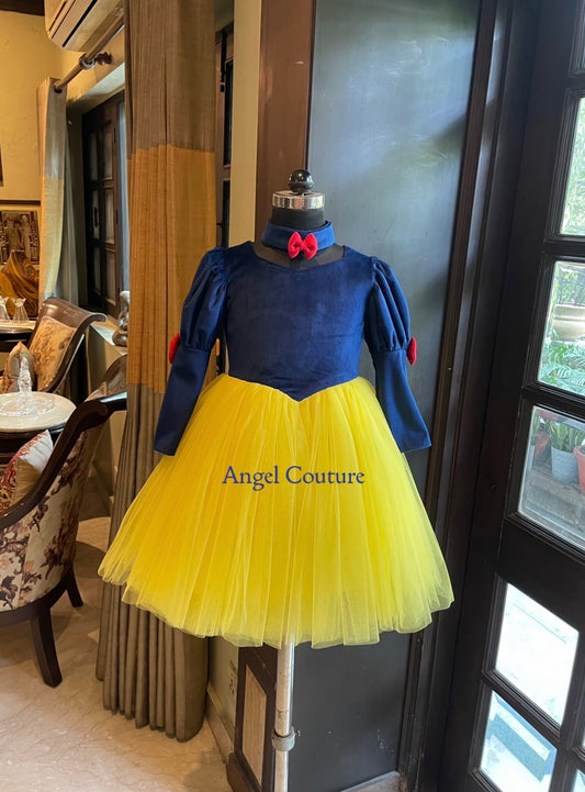 Royal Blue Yellow Snow White Dress