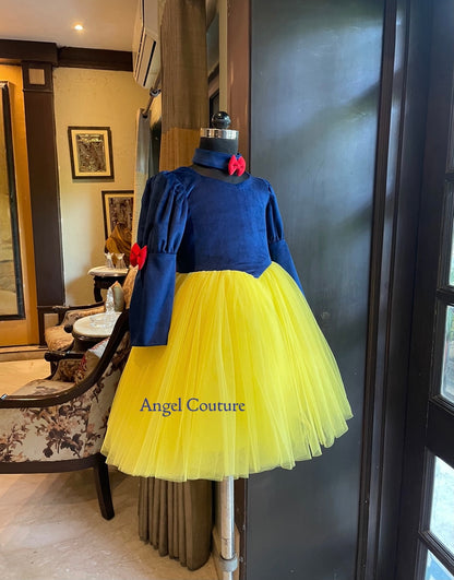 Royal Blue Yellow Snow White Dress