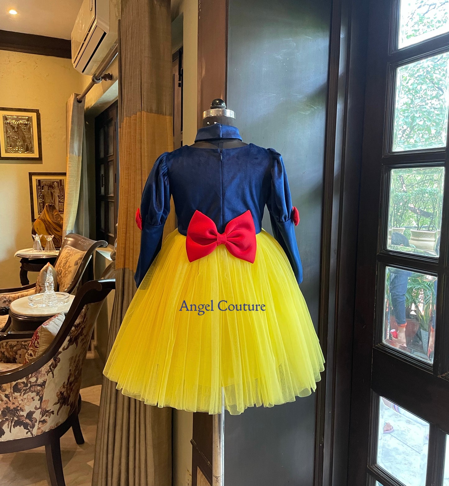 Royal Blue Yellow Snow White Dress