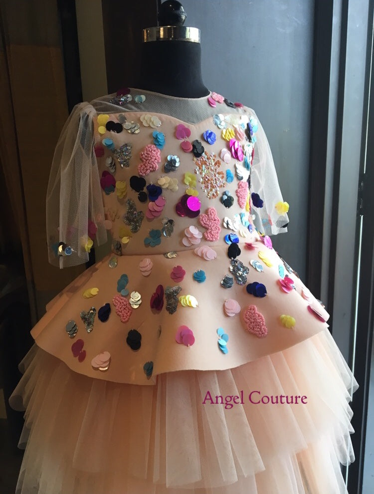 Peach Candy Peplum Dress