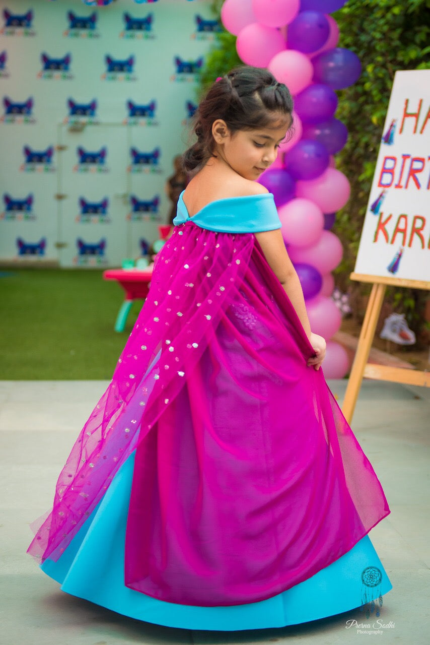 Ice Blue Offshoulder Elsa Gown