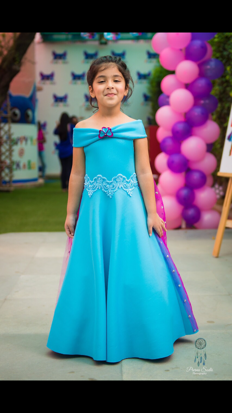Ice Blue Offshoulder Elsa Gown