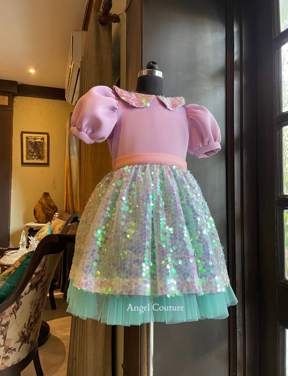 Mint Green Sequence Skirt Dress