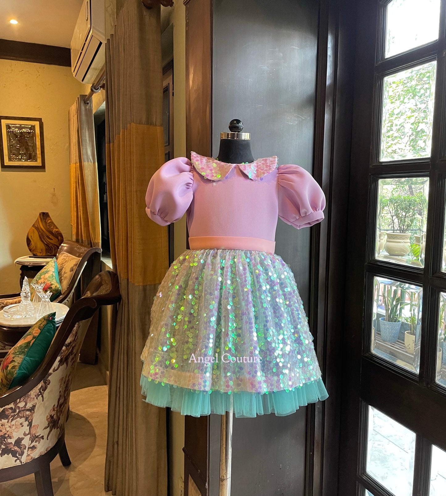 Mint Green Sequence Skirt Dress