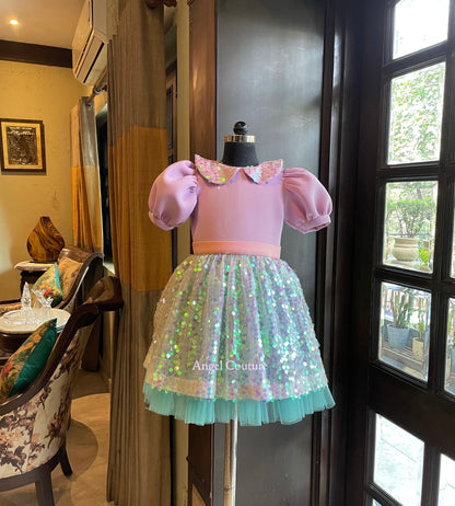 Mint Green Sequence Skirt Dress