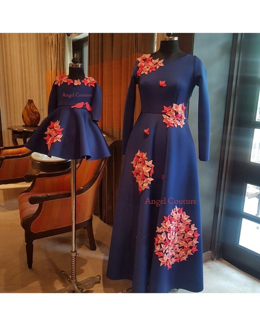 Royal Blue Shades Of Pink Gown