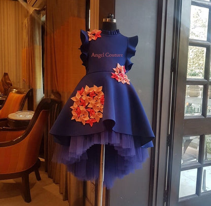 Royal Blue Garden Short Long Gown