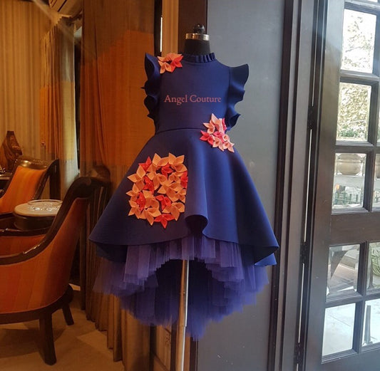 Royal Blue Garden Short Long Gown