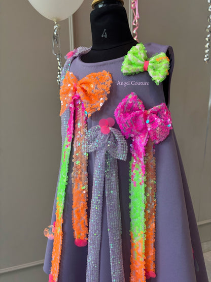 Lavender Neon Bow Dress