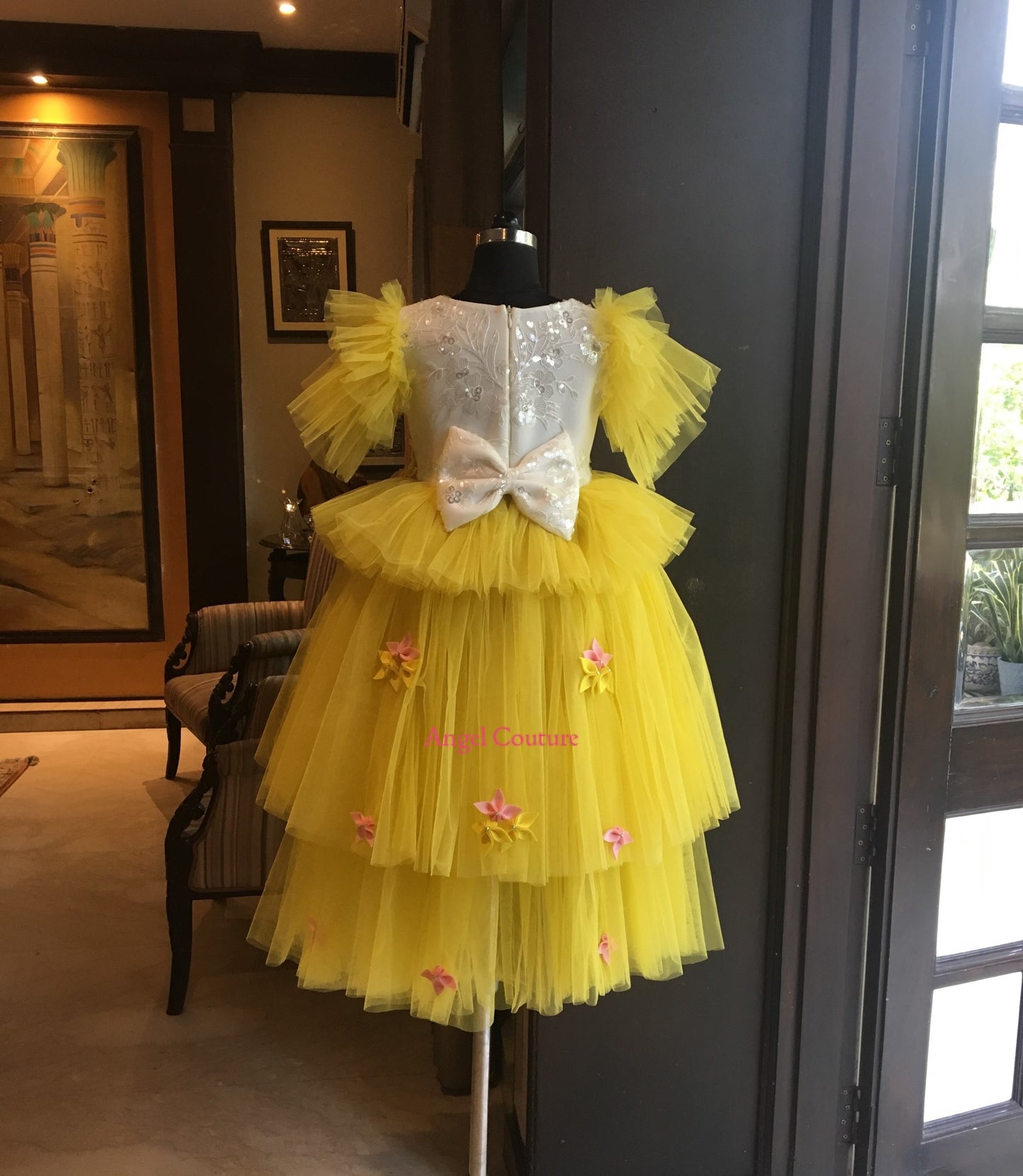 Yellow Sunshine Sequence Multifrill Dress