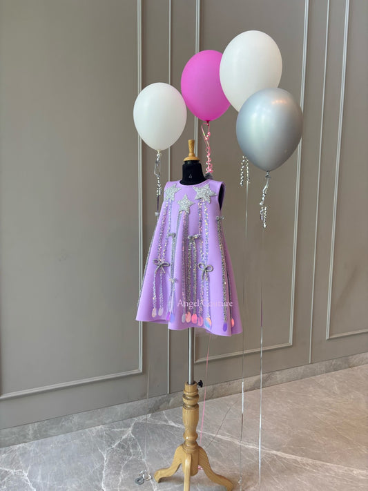 Lilac Silver Shooting Stars Dress