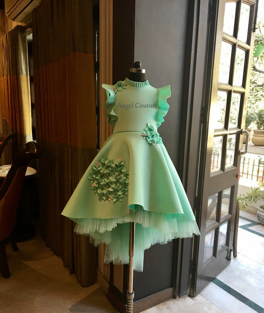Mint Green Garden Short Long Gown