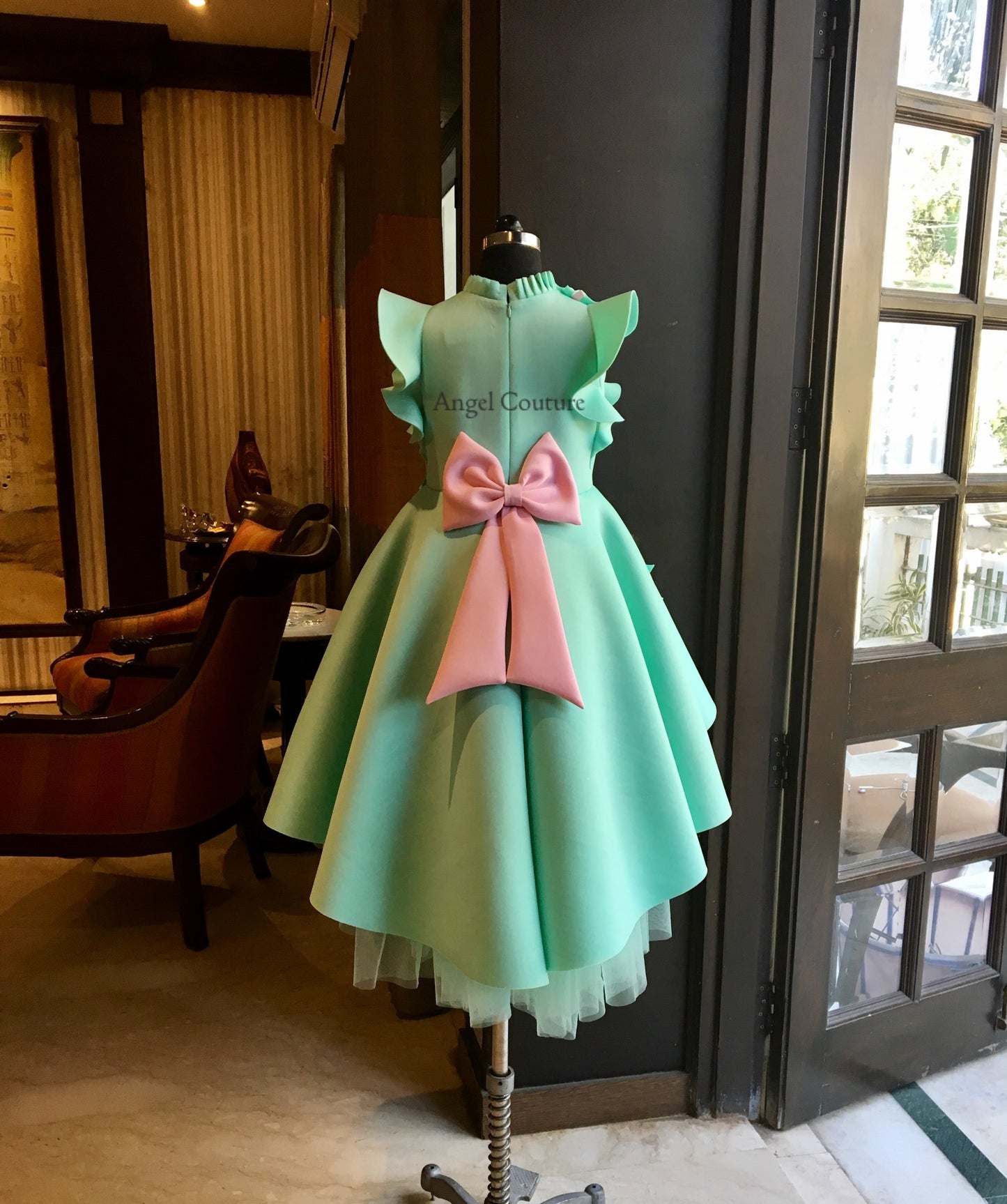 Mint Green Garden Short Long Gown