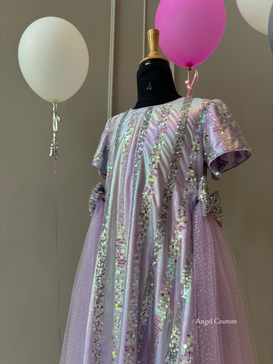 Lilac Silver Hallographic Sequence Dress